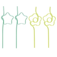 fun shaped reusable straws 4-count