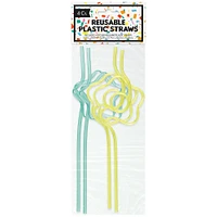 fun shaped reusable straws 4-count