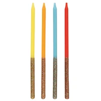 glitter dipped candles 5in 12-count
