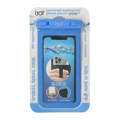 universal waterproof phone pouch with selfie grip