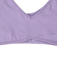 lavender v-neck panel bralette