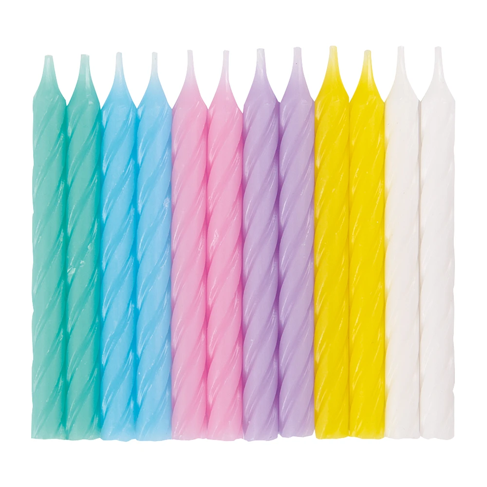 pastel birthday candles 24-count