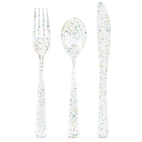 glitter plastic cutlery 18-count