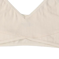 juniors cream v-neck bralette