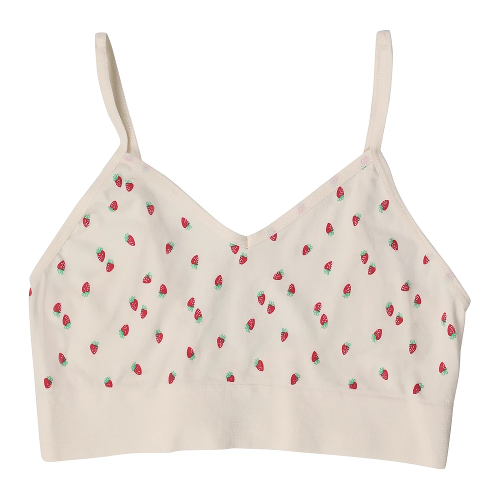 juniors strawberry print v-neck bralette