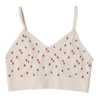 juniors strawberry print v-neck bralette