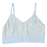 blue floral v-neck bralette