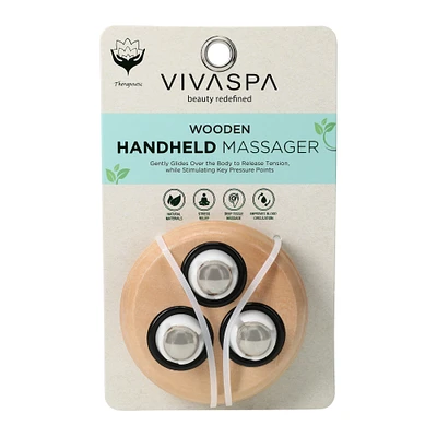 wooden handheld massager