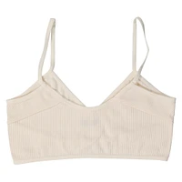 juniors cream v-neck bralette