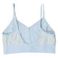 blue floral v-neck bralette