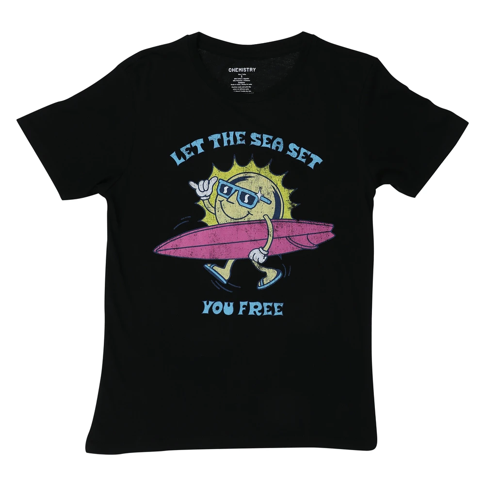 'let the sea set you free' graphic tee