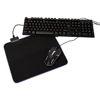 LED keyboard, optical mouse & mouse pad PC gaming combo