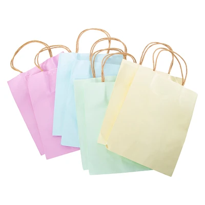 8-count pastel kraft gift bags