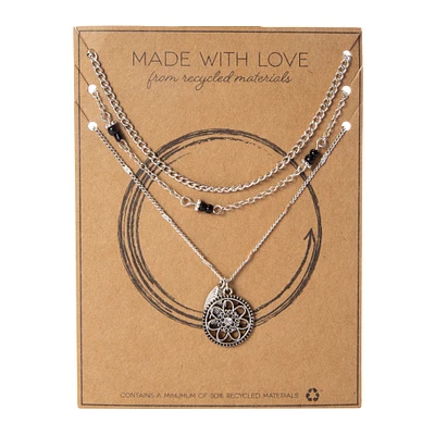 made with love recycled material necklaces -piece set