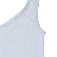 gray one-strap ribbed tennis dress