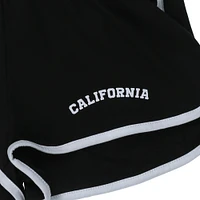 black 'california' graphic dolphin shorts