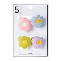 crochet flower claw hair clips 4-pack