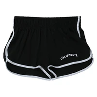 black 'california' graphic dolphin shorts