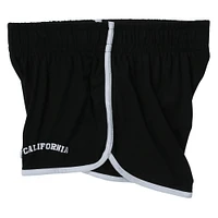 black 'california' graphic dolphin shorts