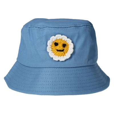 crochet icon patch bucket hat