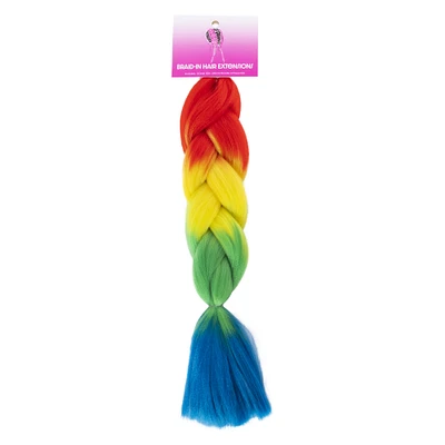 rainbow braid-in hair extensions 20in