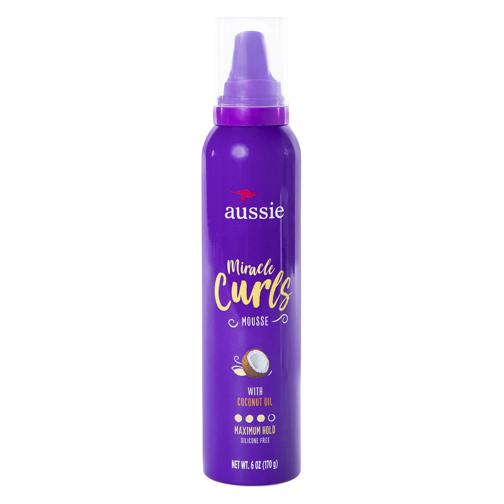 aussie miracle curls mousse with coconut oil 6oz