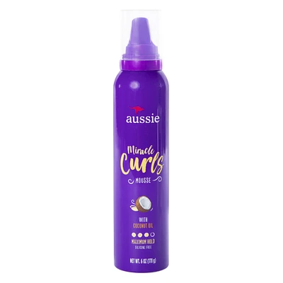 aussie miracle curls mousse with coconut oil 6oz