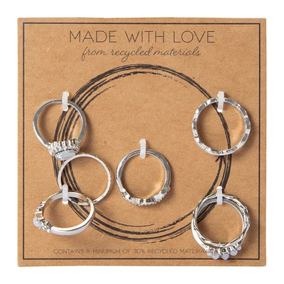 made with love recycled material rings 7-piece set