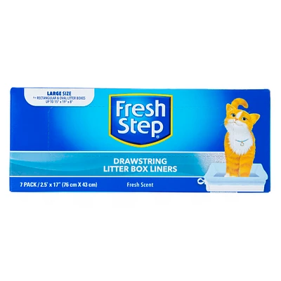 fresh step® fresh scent drawstring litter box liners 7-count