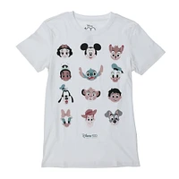 Disney character faces graphic tee