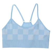 blue checker bralette