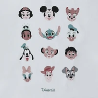 Disney character faces graphic tee