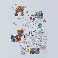 rainbow & mushroom doodle graphic tee