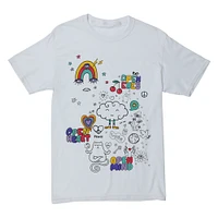 rainbow & mushroom doodle graphic tee