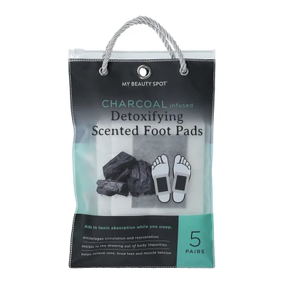 charcoal-infused detoxifying foot pads, 5 pairs | Five Belpw