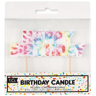 tie dye birthday candle