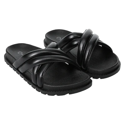 ladies black x-band sandals