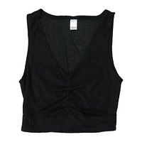 terrycloth v-neck tank top