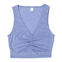 lavender terrycloth v-neck tank top