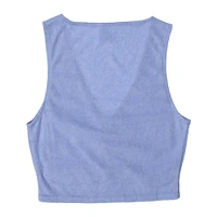 lavender terrycloth v-neck tank top