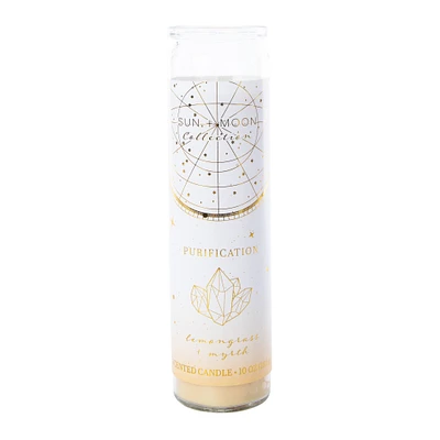 purification lemongrass & myrth scented pillar candle 10oz