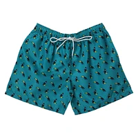 young men's teal toucan swim shorts