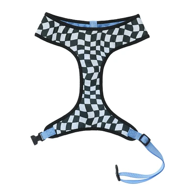 black & white checker pet harness