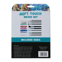 10-piece soft touch paint brush set for oils & watercolors