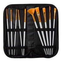 10-piece premium paint brush set with case