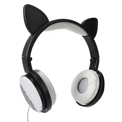glitter cat liquid aux-in headphones with mic