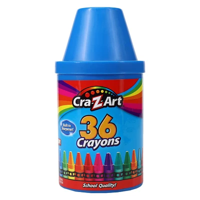 cra-z-art® 36 crayons crayon-shape cannister