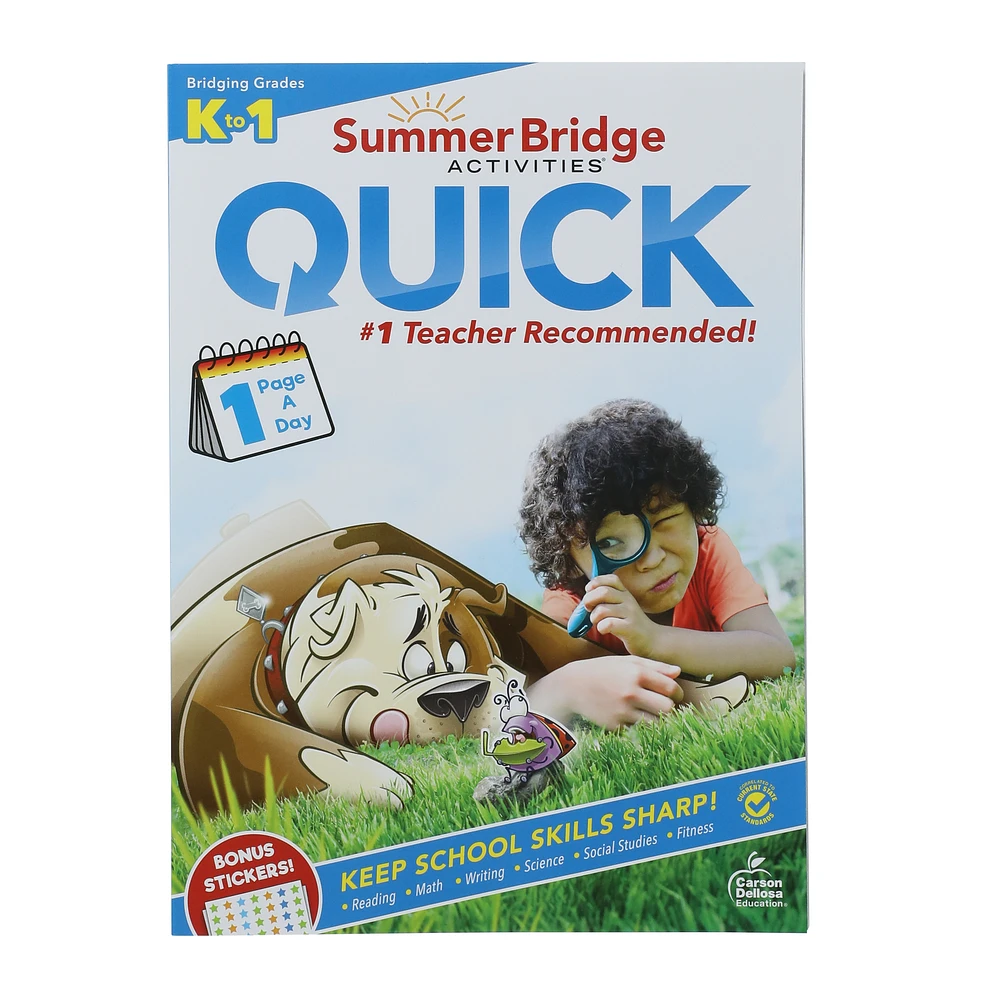 summer bridge activities quick workbook grades k to 1