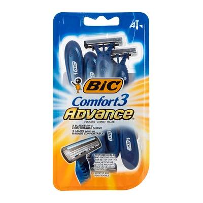 bic® comfort 3 advance® razors 4-pack