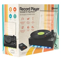 LED record player with bluetooth® speaker & radio